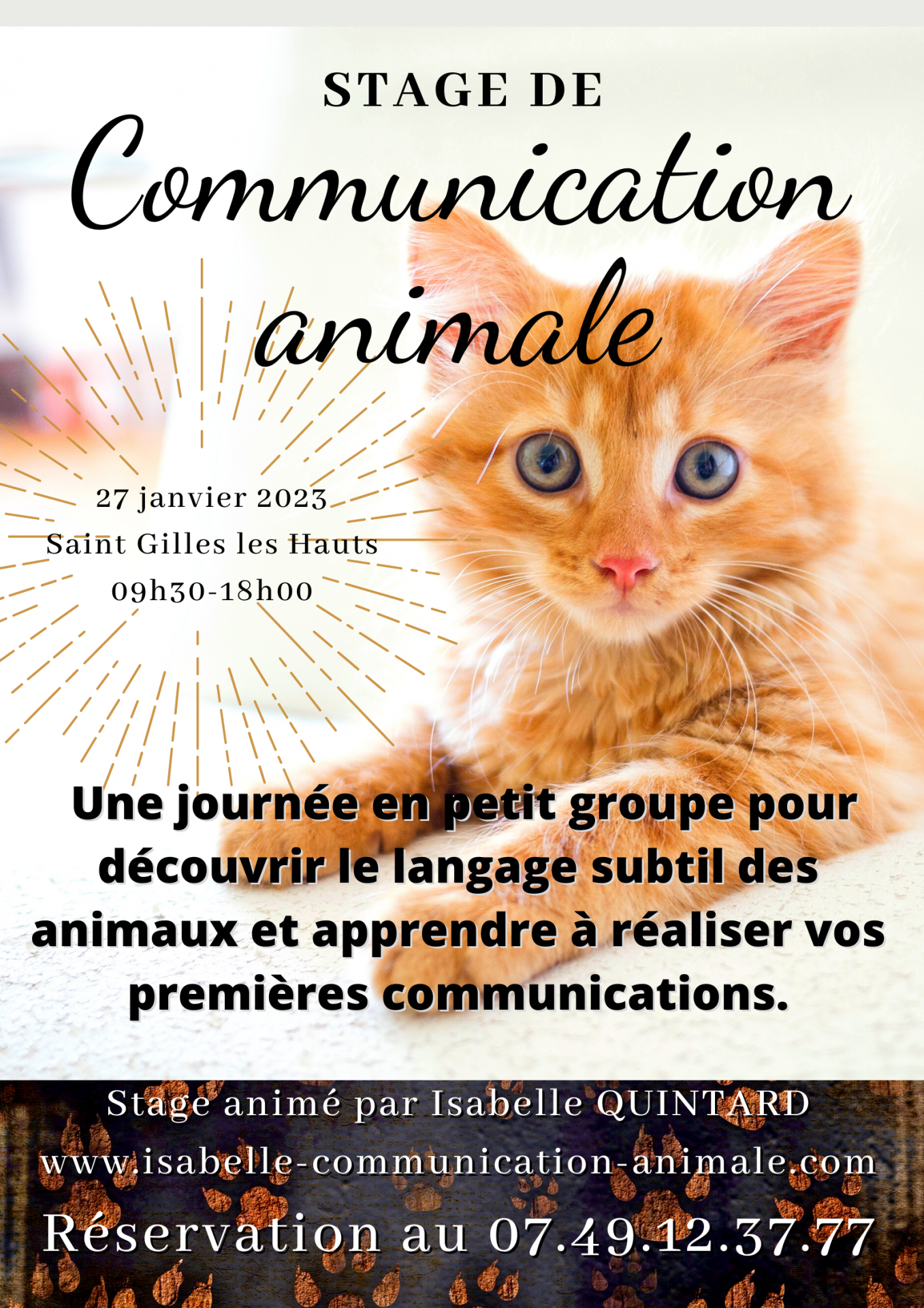 Stage découverte communication animale 27 janvier